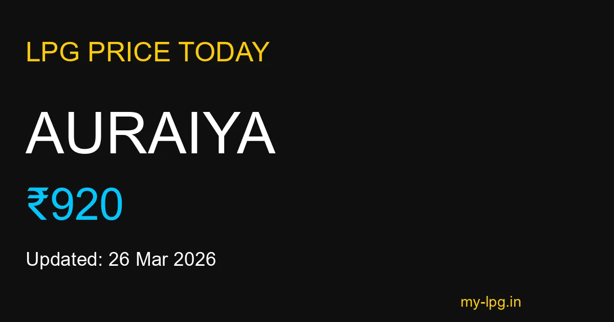 Auraiya LPG Gas Price Today March 2026