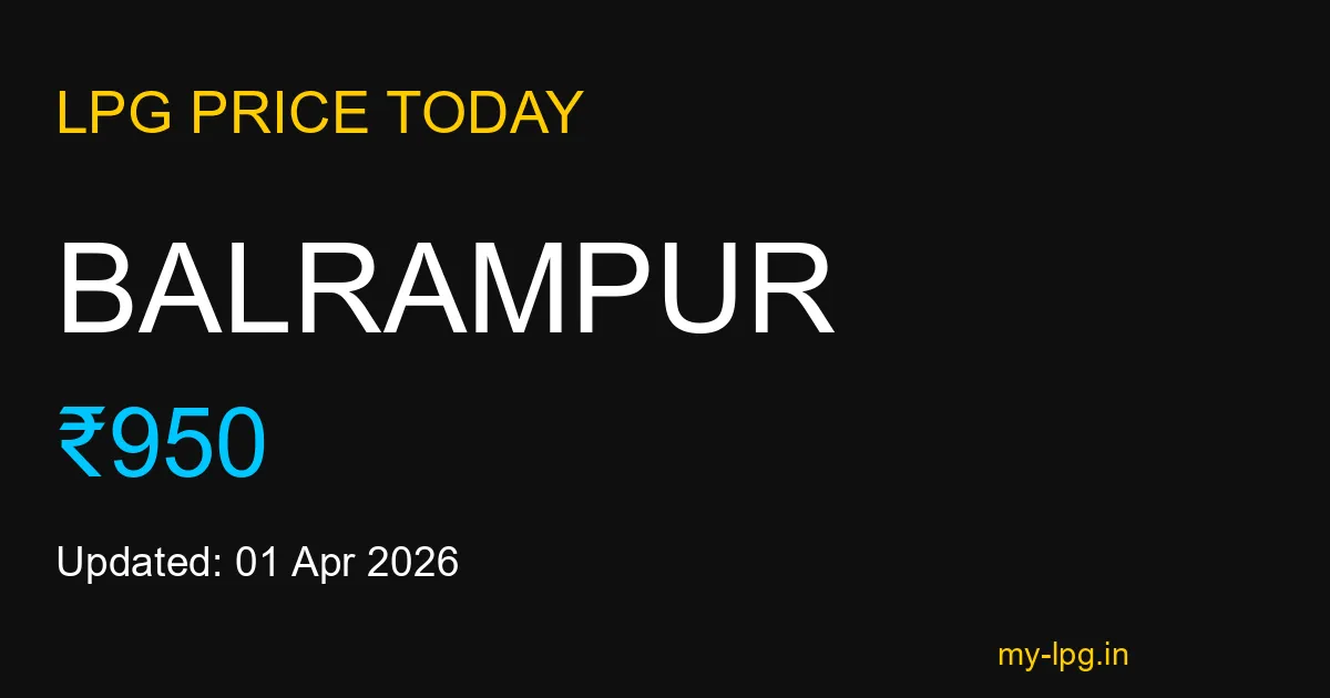 Balrampur LPG Gas Price Today March 2026