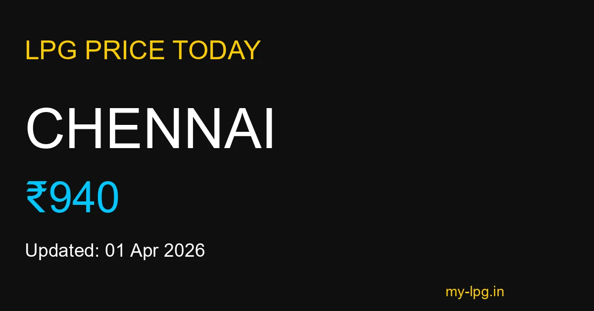 Chennai LPG Gas Price Today April 2026