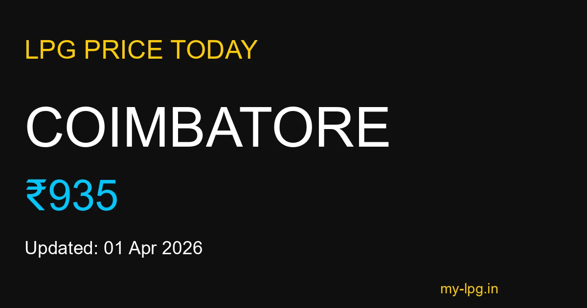 Coimbatore LPG Gas Price Today April 2026
