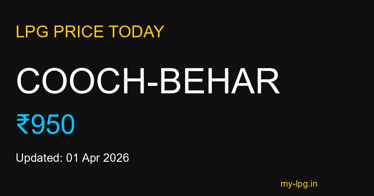 Cooch-behar LPG Gas Price Today April 2026