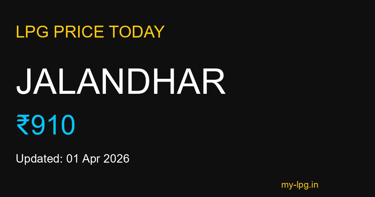 Jalandhar LPG Gas Price Today April 2026