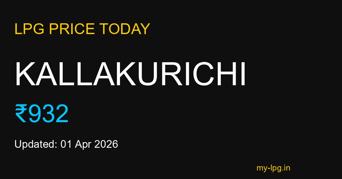 Kallakurichi LPG Gas Price Today April 2026