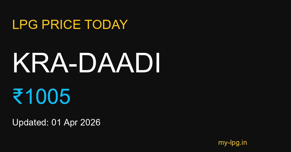 Kra-daadi LPG Gas Price Today April 2026