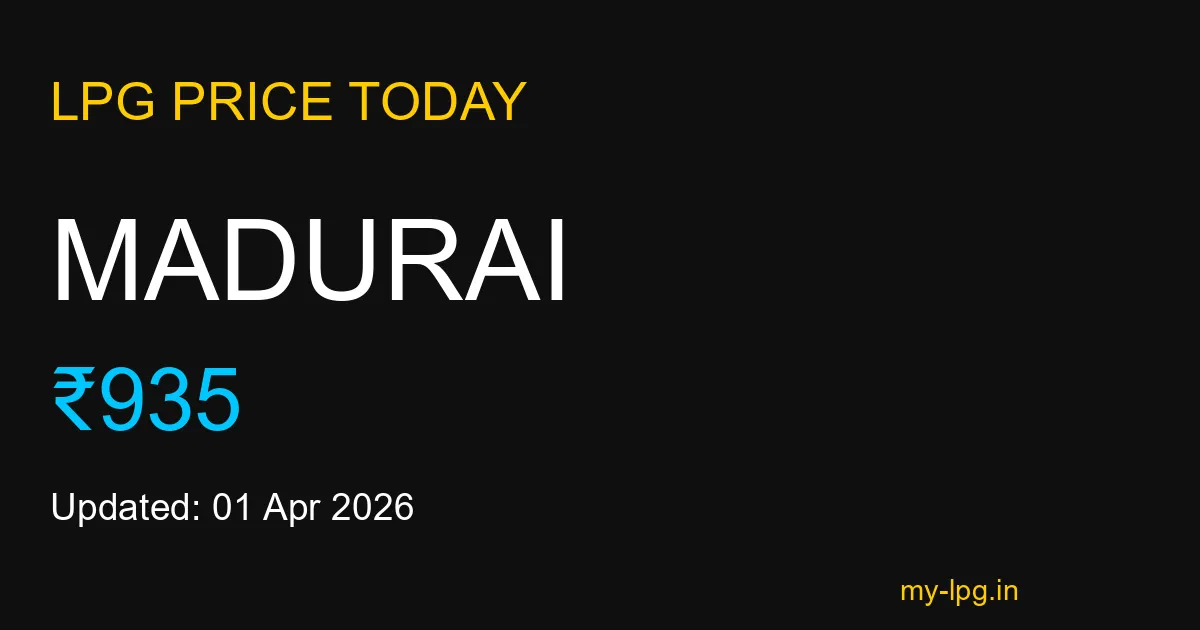 Madurai LPG Gas Price Today April 2026