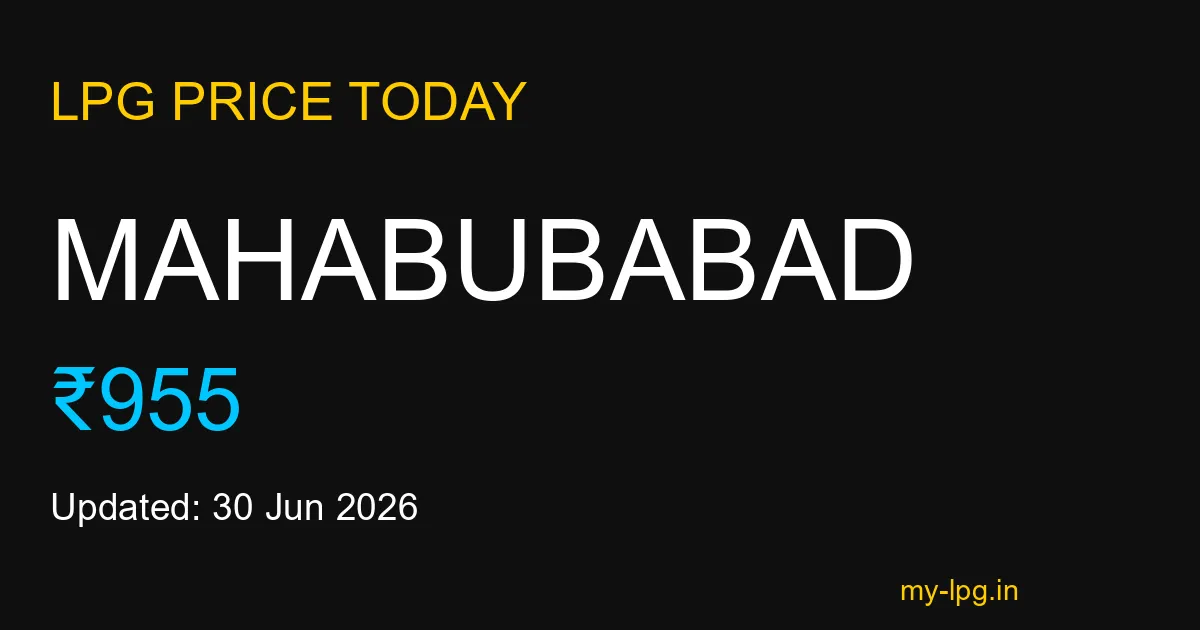 Mahabubabad LPG Gas Price Today June 2026