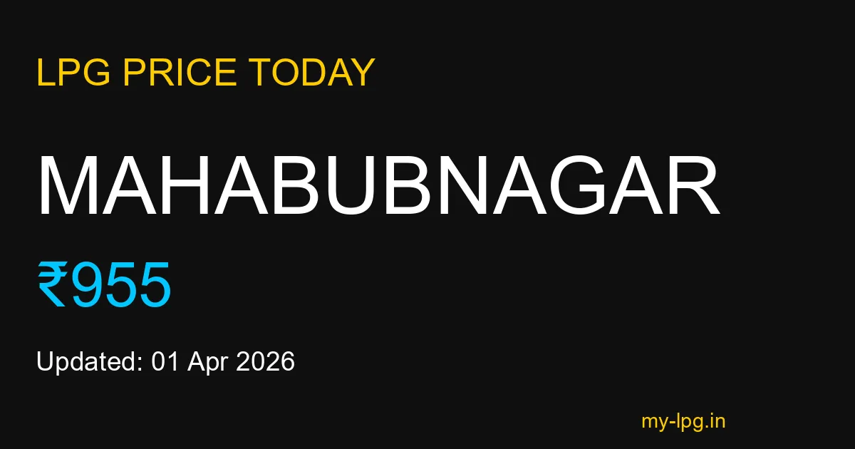 Mahabubnagar LPG Gas Price Today April 2026