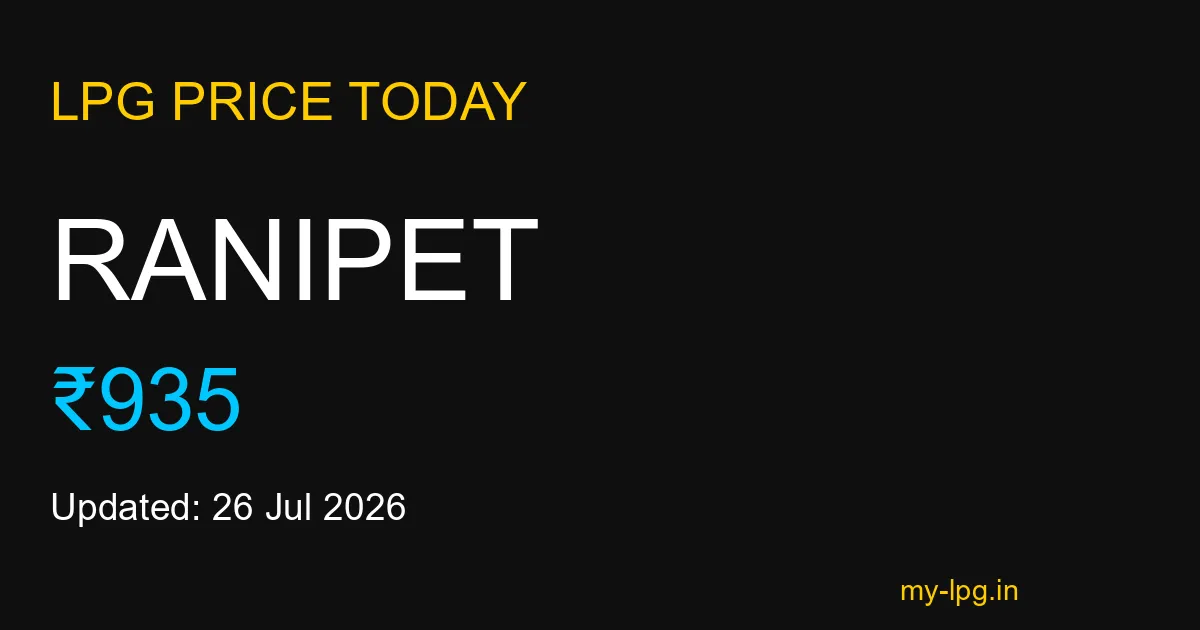 Ranipet LPG Gas Price Today July 2026
