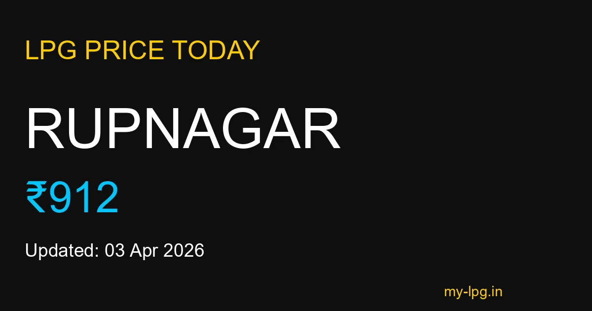 Rupnagar LPG Gas Price Today April 2026