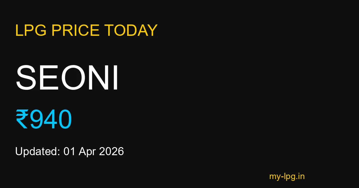 Seoni LPG Gas Price Today April 2026