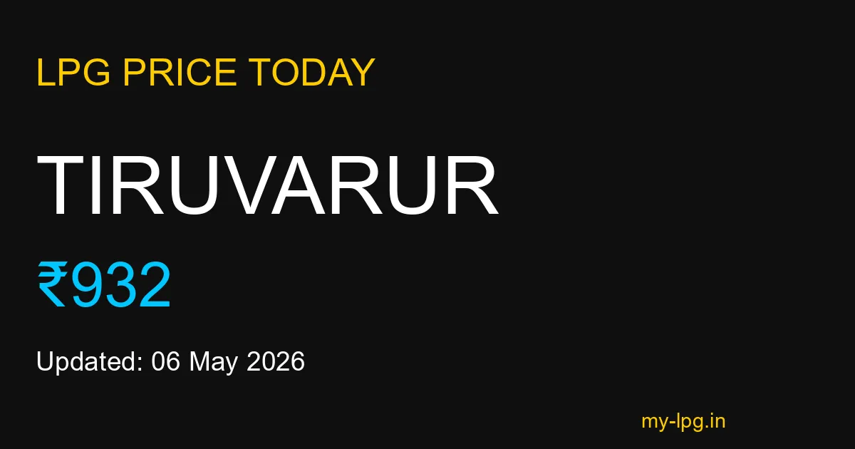 Tiruvarur LPG Gas Price Today May 2026