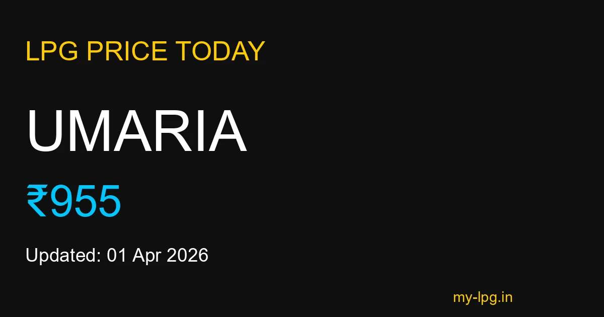 Umaria LPG Gas Price Today April 2026