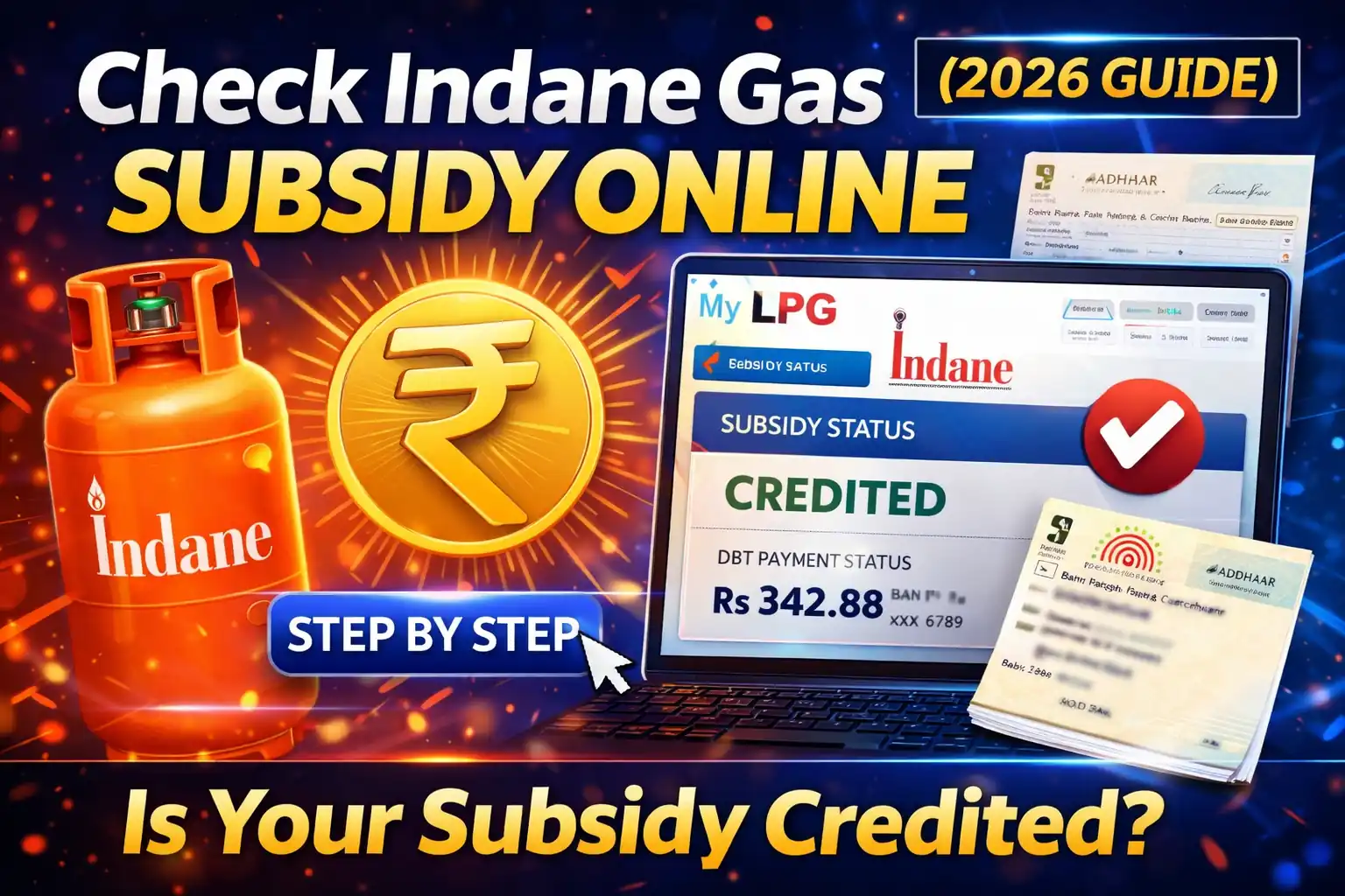 My LPG in check subsidy Indane gas online