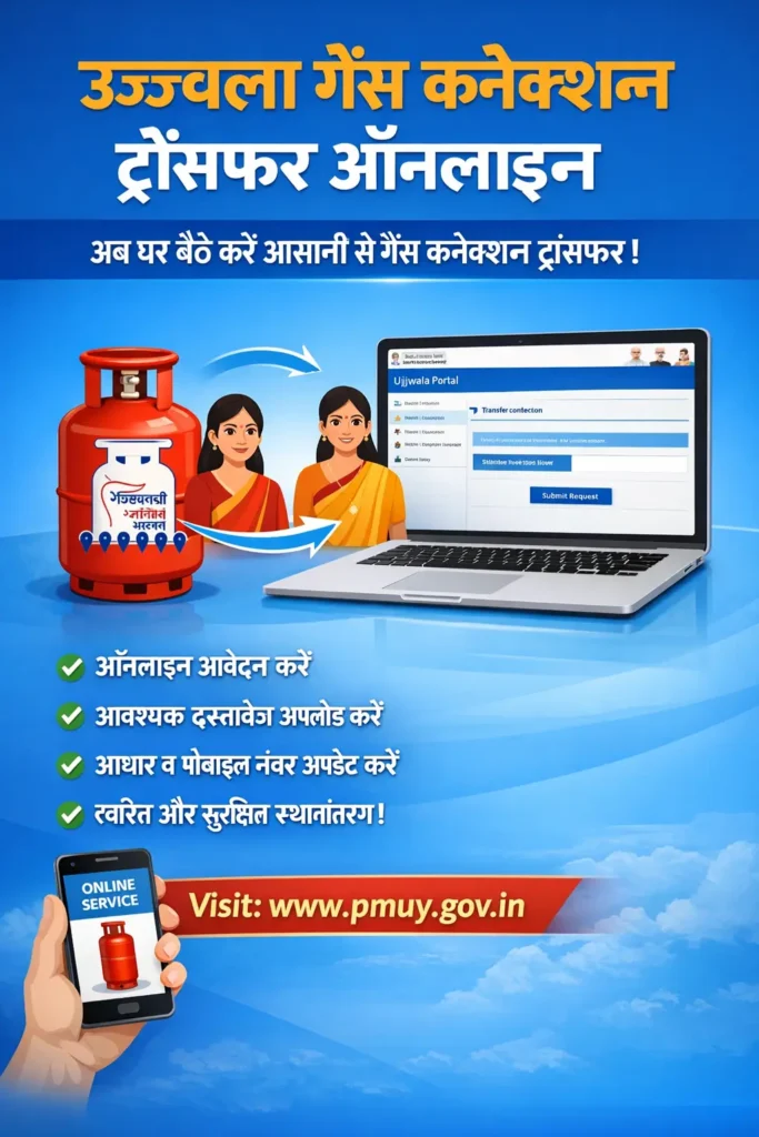 Ujjwala gas connection transfer online