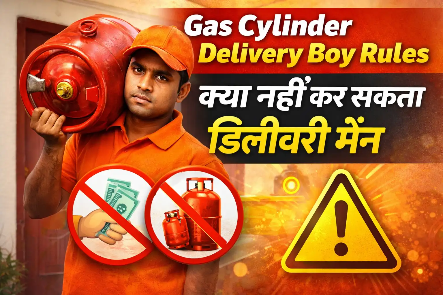 Gas Cylinder Delivery Boy Rules India thumbnail showing LPG delivery man mylpg 2026