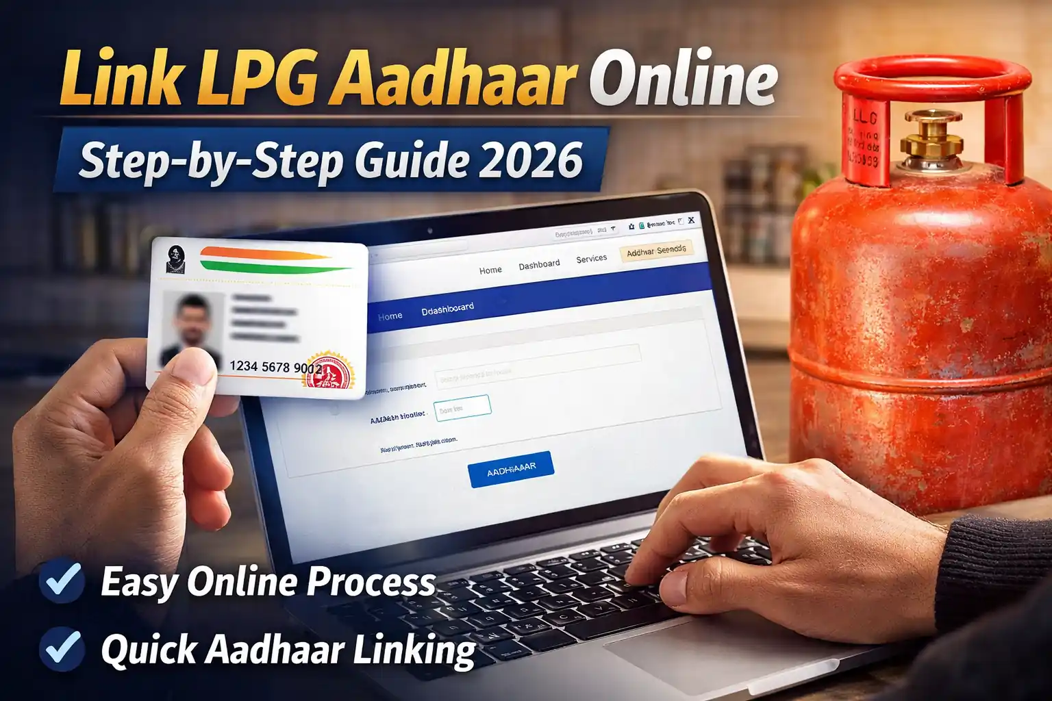 link LPG Aadhaar online process step by step guide India