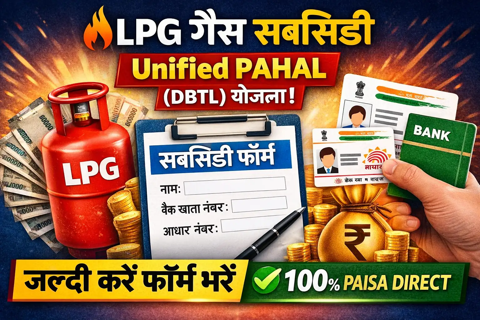 LPG Gas Subsidy Unified PAHAL form 2026