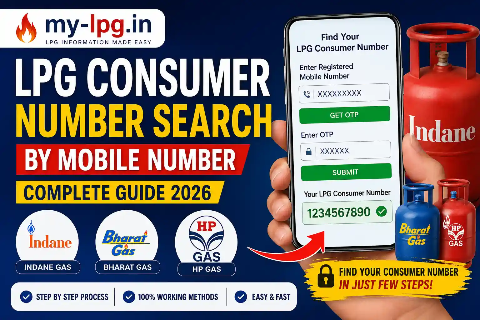 LPG Consumer Number Search by Mobile Number – Find Indane, Bharat Gas and HP Gas Consumer Number Online (2026)